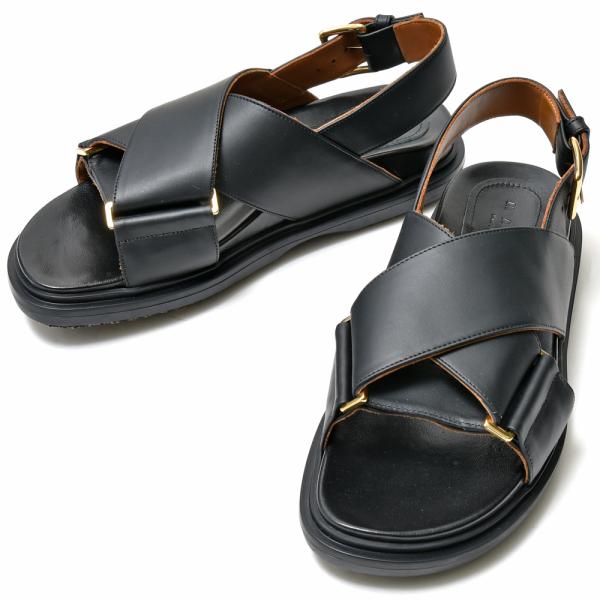 MARNIマルニ FBMS015701/P3614  レザー クリスクロスサンダル【SALE40】