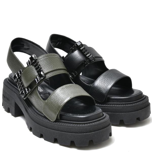 Sergio Rossiセルジオ ロッシ SR PRINCE クリスタル ボリュームソール サンダル...