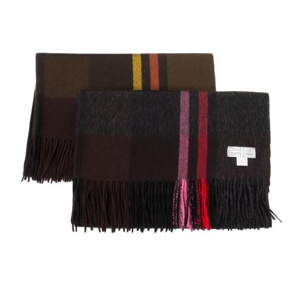 Joshua Ellisジョシュア エリス チェック カシミアストール Contemporary B...