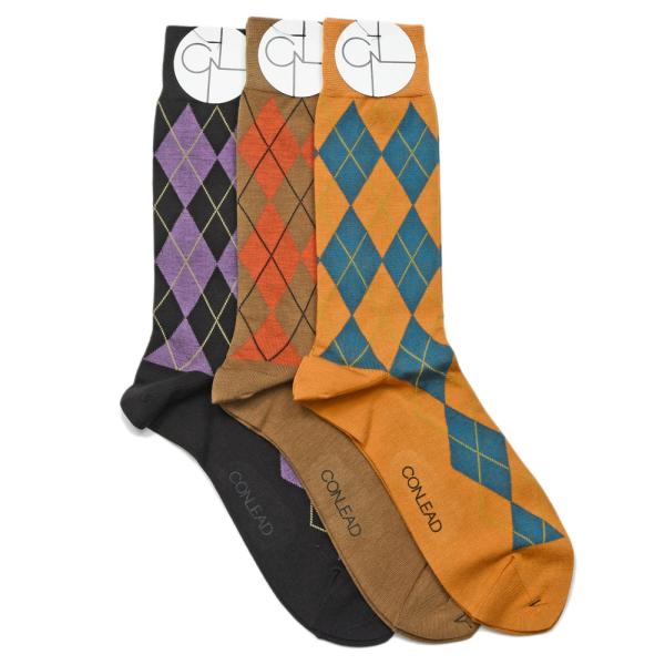 CONLEAD（コンリード）<br>アーガイルショートソックス 25a003s genderless...