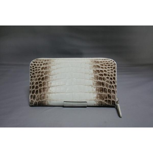 クロコダイル　シャイニング　ヒマラヤ染め　ラウンド長財布