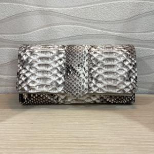 パイソン　ニシキヘビ　カード大容量　長財布　ナチュラル