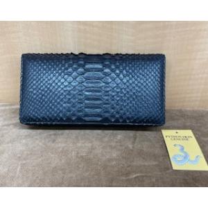 パイソン　長財布　束入れ　黒