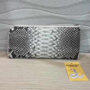 パイソン　薄型L字ファスナー長財布　ナチュラル