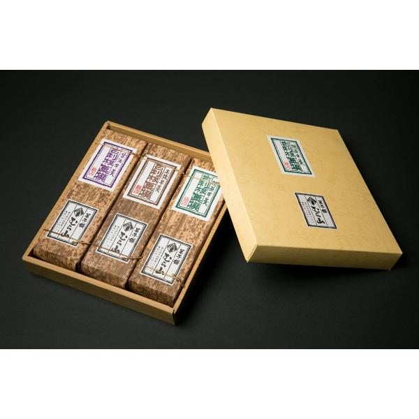 最高級羊羹三本入りセット（本練り羊羹・挽茶羊羹・醤油羊羹）