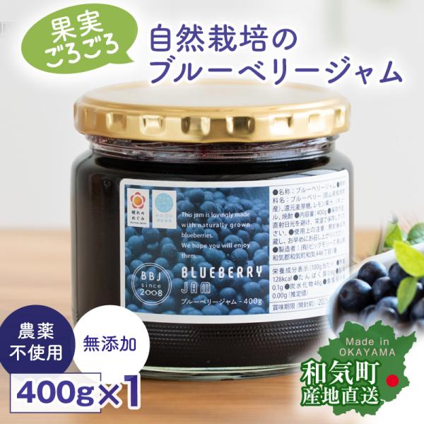 自然農法 ブルーベリージャム 400g 農薬 除草剤 化学肥料不使用 自然素材 果実たっぷり ジャム...