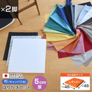 いすはりーず 椅子の張り替え セット 布 無地 5cm厚 2脚分 キャンバス地 布地 生地 キット いす イス 座面 張り替え 日本製 国産 DIY 修理