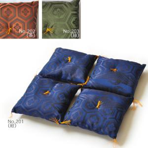 座卓 足敷ふとん 15cm角 亀甲 小 1組 4枚組 青系 茶系 緑系 No.201 202