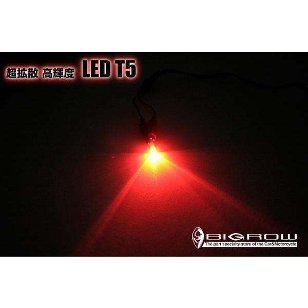 LED T5 レッド（赤）ウエッジ球 高輝度 プロジェクターレンズ 送料無料
