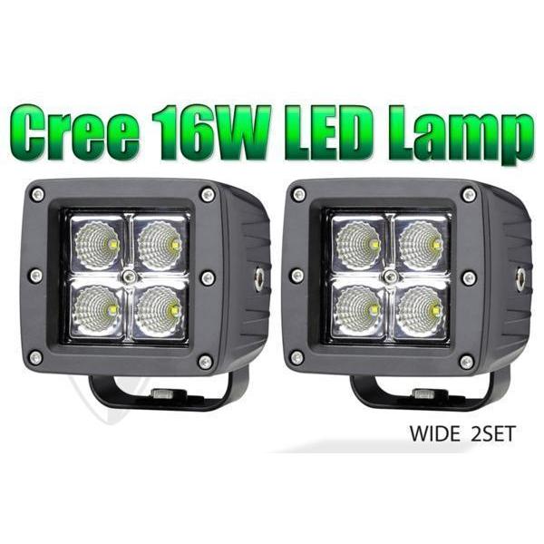 LEDフォグランプ LEDランプ（2個set）cree LED16W コンパクト キューブランプ ワ...