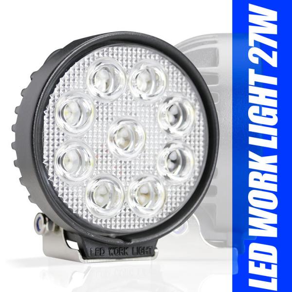 LEDライト 27W 丸形ランプ アルミボディー （10V~30V）（ワークランプ・作業灯・フォグラ...