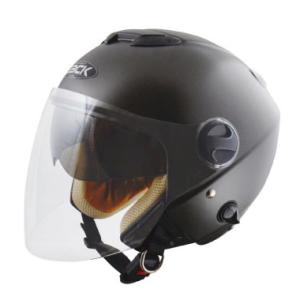 ジェット型ヘルメット bZJ-2 (フリーサイズ 58~59cm） ハーフマットガンメタ （スモーク...