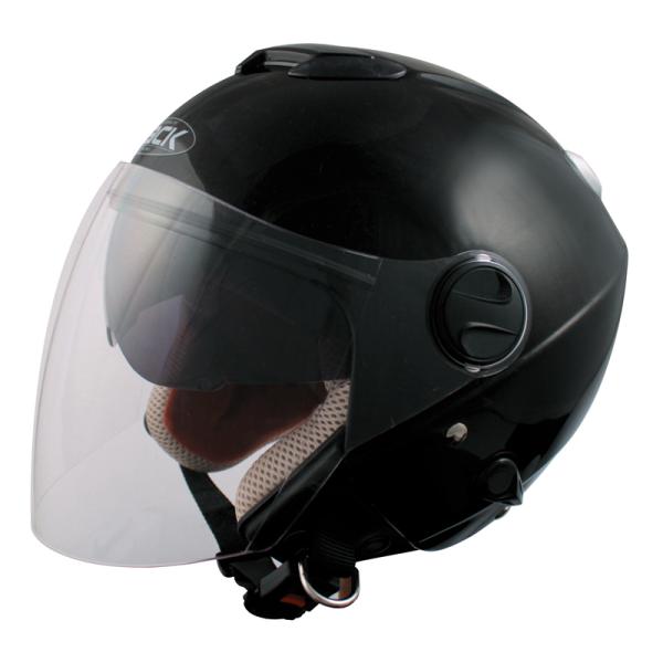 ジェット型ヘルメット bZJ-2 (フリーサイズ 58~59cm）ブラック （スモークインナーバイザ...