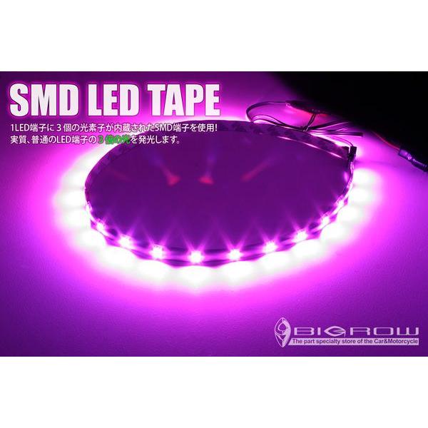 LEDテープ 3素子 SMD 30cm×1本 (ピンク) 防水仕様