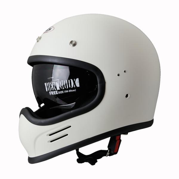 フルフェイス ヘルメット Ben'80DX マットホワイト（インナーバイザー付き）スーパーカブ CT...