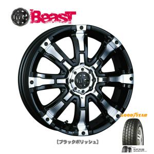 CRIMSON MG BEAST クリムソン エムジー ビースト for K-CAR 4.0J-12 +42 4H100 ブラックポリッシュ & グッドイヤー G42 FLEXSTEEL 145R12 6PR｜bigrun-ichige-store2