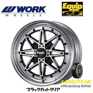 WORK Equip03 ワーク エクイップ ゼロスリー 5.0J-14 +42 4H100 Kcar専用ディスク ブラックカットクリア & グッドイヤー E-Grip RVF02 165/65R14｜bigrun-ichige-store2