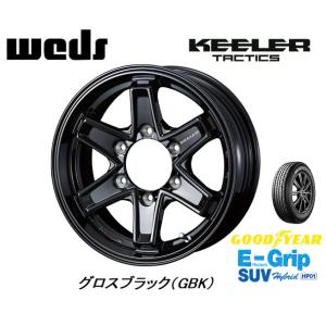 WEDS KEELER TACTICS ウェッズ キーラータクティクス 7.0J-16 +26/+5 6H139.7 グロスブラック & グッドイヤー E-Grip SUV HP01 245/70R16｜bigrun-ichige-store2