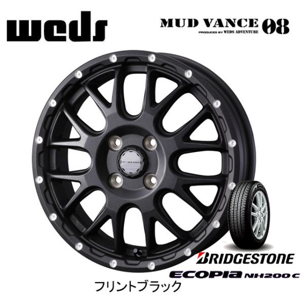 WEDS MUDVANCE 08 ウェッズ マッドヴァンス ゼロエイト 軽自動車 4.5J-15 +...