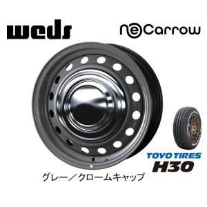 200系 ハイエース WEDS NeoCarrow ネオキャロ 6.0J-15 +35 6H139.7 グレー/クロームキャップ & トーヨー H30 195/80R15 107/105N｜bigrun-ichige-store2