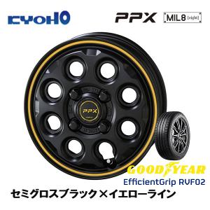 共豊 KYOHO PPX MIL8 軽自動車 4.5J-14 +45 4H100 セミグロスブラック