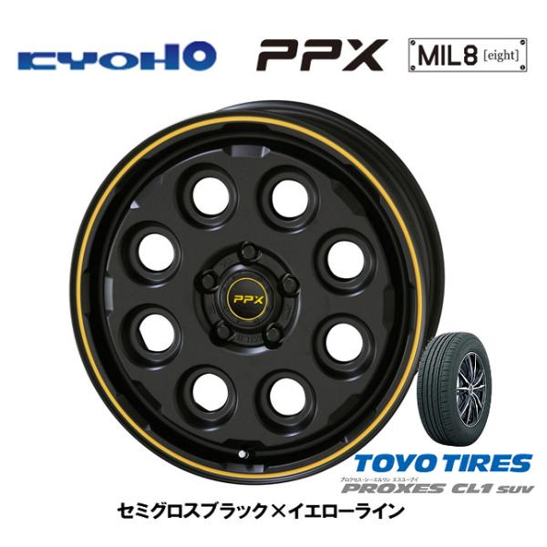 KYOHO PPX MIL:8 ミルエイト 7.0J-17 +38 5H114.3 セミグロスブラッ...