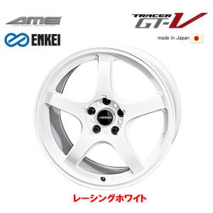 KYOHO AME TRACER GT-V トレーサー GTV 9.5J-18 +22 5H114.3 レーシングホワイト ENKEI エンケイ MAT製法 軽量 日本製 お得な４本セット 送料無料｜bigrun-ichige-store2