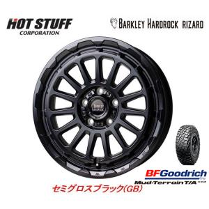 HOT STUFF バークレイ HARDROCK RIZARD ハードロック リザード 7.0J-16 +38 5H114.3 セミグロスブラック & BFGoodrich Mud-Terrain T/A KM3 245/70R16｜bigrun-ichige-store