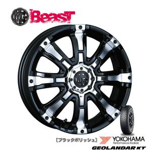 CRIMSON MG BEAST クリムソン エムジー ビースト for K-CAR 4.0J-12 +42 4H100 ブラックポリッシュ & ヨコハマ ジオランダー KT Y828C 145/80R12 80/78N｜bigrun-ichige-store