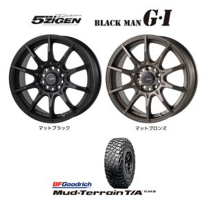 5ZIGEN BLACK MAN GI ブラックマン ジーアイ 7.0J-17 +35/+42 5H114.3 選べるホイールカラー & BFGoodrich Mud-Terrain T/A KM3 245/65R17｜bigrun-ichige-store