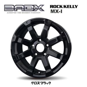 BRDX ROCK KELLY バドックス ロックケリー MX-1 JK ラングラー センターキャプ付 7.5J-17 +38 5H127 グロスブラック お得な４本SET 送料無料｜bigrun-ichige-store