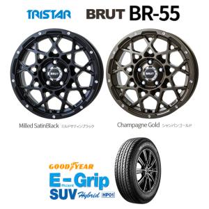 TRISTAR BRUT トライスター ブルート BR-55 8.0J-18 +40 5H114.3 選べるホイールカラー & グッドイヤー E-Grip SUV HP01 235/60R18｜bigrun-ichige-store