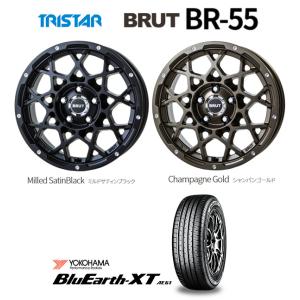 TRISTAR BRUT トライスター ブルート BR-55 デリカD5 8.0J-18 +40 5H114.3 選べるホイールカラー & ヨコハマ ブルーアース XT AE61 225/55R18｜bigrun-ichige-store