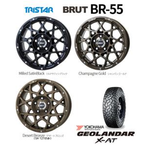 TRISTAR BRUT トライスター ブルート BR-55 JL/JK ラングラー 8.0J-18 +43 5H127 選べるホイールカラー & ヨコハマ ジオランダー X-A/T G016 37×13.5R18｜bigrun-ichige-store