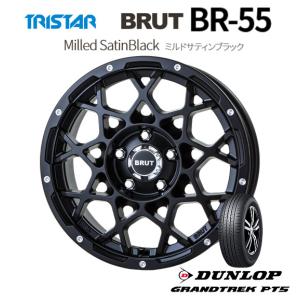 TRISTAR BRUT トライスター ブルート BR-55 デリカD5 6.5J-16 +35 5H114.3 選べるホイールカラー & ダンロップ グラントレック PT5 215/65R16｜bigrun-ichige-store