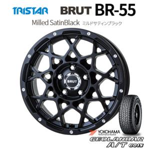 TRISTAR BRUT トライスター ブルート BR-55 デリカD5 6.5J-16 +35 5H114.3 選べるホイールカラー & ヨコハマ ジオランダー A/T G015 P 235/70R16｜bigrun-ichige-store