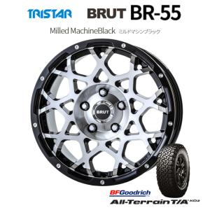 TRISTAR BRUT トライスター ブルート BR-55 JL/JK ラングラー 8.0J-18 +43 5H127 ミルドマシンブラック & BFGoodrich All-Terrain T/A KO2 255/70R18｜bigrun-ichige-store