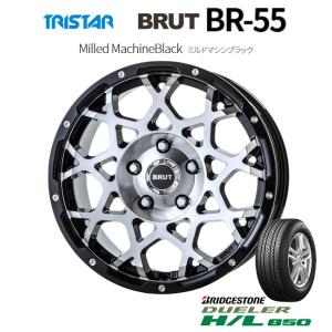 TRISTAR BRUT トライスター ブルート BR-55 8.0J-18 +40 5H114.3 ミルドマシンブラック & ブリヂストン デューラー H/L 850 225/60R18｜bigrun-ichige-store