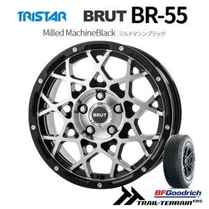 TRISTAR BRUT トライスター ブルート BR-55 レネゲード 6.5J-16 +35 5H110 ミルドマシンブラック & BFGoodrich Trail-Terrain T/A 215/65R16｜bigrun-ichige-store