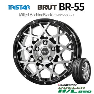 TRISTAR BRUT トライスター ブルート BR-55 レネゲード 6.5J-16 +35 5H110 ミルドマシンブラック & ブリヂストン デューラー H/L 850 215/65R16｜bigrun-ichige-store