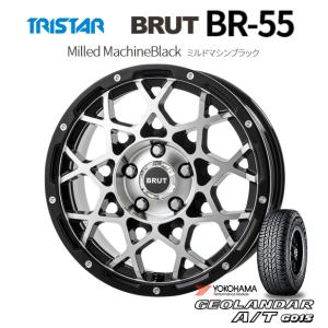 TRISTAR BRUT トライスター ブルート BR-55 レネゲード 6.5J-16 +35 5H110 ミルドマシンブラック & ヨコハマ ジオランダー A/T G015 215/65R16｜bigrun-ichige-store