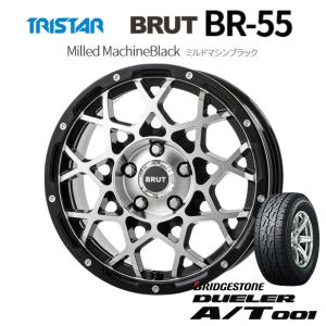 TRISTAR BRUT トライスター ブルート BR-55 デリカD5 6.5J-16 +35 5H114.3 ミルドマシンブラック & ブリヂストン デューラー A/T 001 215/70R16｜bigrun-ichige-store