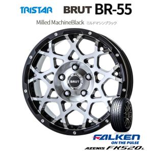 TRISTAR BRUT トライスター ブルート BR-55 デリカD5 8.0J-18 +40 5H114.3 ミルドマシンブラック & ファルケン アゼニス FK520L 225/55R18｜bigrun-ichige-store