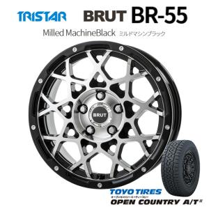 TRISTAR BRUT トライスター ブルート BR-55 デリカD5 6.5J-16 +35 5H114.3 ミルドマシンブラック & トーヨー オープンカントリー A/T III 235/70R16｜bigrun-ichige-store