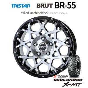 TRISTAR BRUT トライスター ブルート BR-55 JL/JK ラングラー 7.5J-17 +40 5H127 ミルドマシンブラック & ヨコハマ ジオランダー X-M/T G005 37×13.5R17｜bigrun-ichige-store