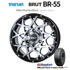 TRISTAR BRUT トライスター ブルート BR-55 7.5J-17 +20 6H139.7 ミルドマシンブラック & BFGoodrich Mud-Terrain T/A KM3 315/70R17｜bigrun-ichige-store