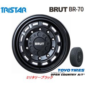 トライスター BRUT ブルート BR-70 デリカD5 6.5J-16 +30 10Hマルチ 5H100/5H114.3 ミリタリーブラック & トーヨー オープンカントリー A/T III 245/70R16｜bigrun-ichige-store