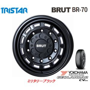 トライスター BRUT ブルート BR-70 デリカD5 6.5J-16 +30 10Hマルチ 5H100/5H114.3 ミリタリーブラック & ヨコハマ ジオランダー CV G058 215/70R16｜bigrun-ichige-store