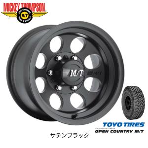 MICKEY THOMPSON CLASSIC III ミッキートンプソン クラシック スリー 8.0J-16 ±0 6H139.7 サテンブラック & トーヨー オープンカントリー M/T 305/70R16｜bigrun-ichige-store