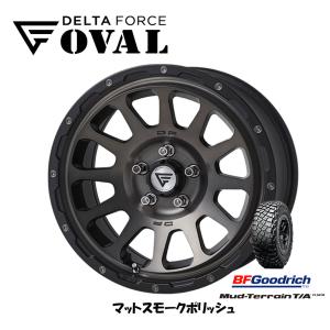 DELTA FORCE OVAL デルタフォース オーバル JLラングラー 8.0J-17 +40 5H127 マットスモークポリッシュ & BFGoodrich Mud-Terrain T/A KM3 33×12.5R17｜bigrun-ichige-store